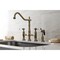 Kingston Brass Bridge Kitchen Faucet with Brass Sprayer, Antique Brass KS1273WLLBS - alternate 4